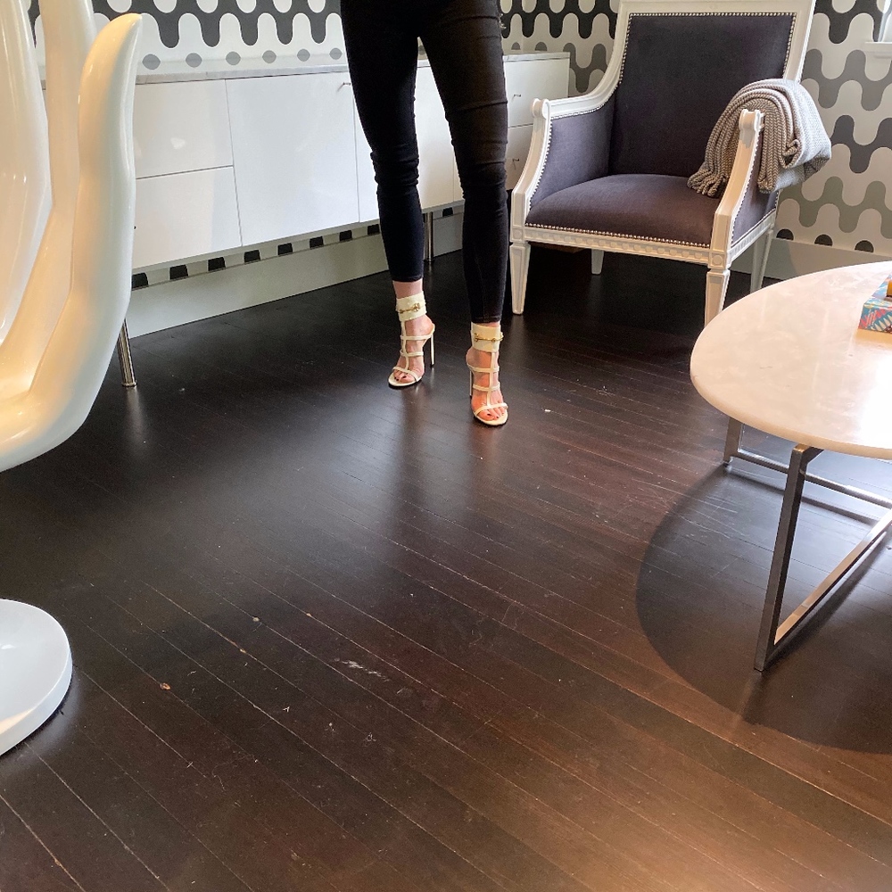 Gucci Patent Leather Ursula Ankle Wrap Sandals